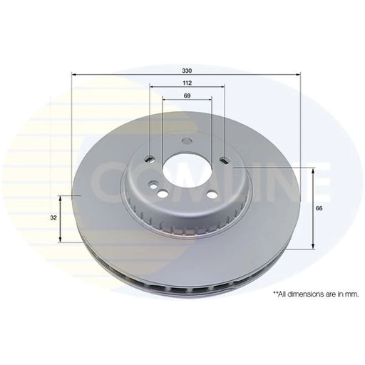 Comline 2 x Internally Vented Front Brake Discs ADC5022V