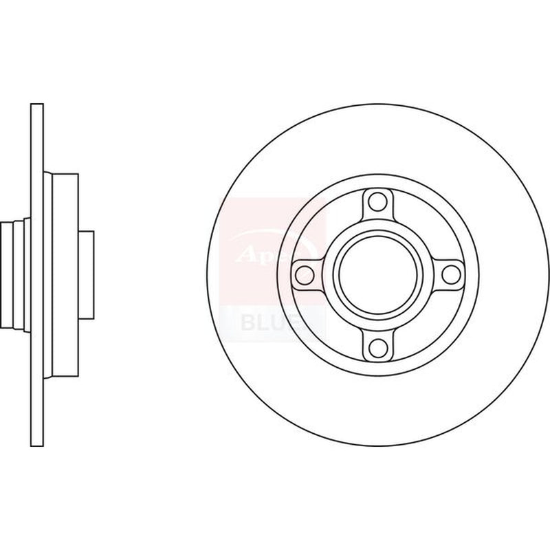 Apec 2 x Solid Rear Brake Discs SDK6471