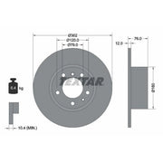 Textar 2 x Solid Front Brake Discs 92042103