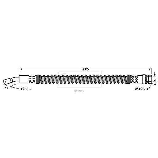 Borg & Beck Brake Hydraulic Hose Line Front Left BBH7605