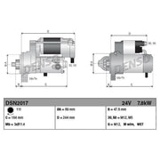 Denso Starter Motor 24V 7.8kW 11 Teeth DSN2017