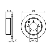 Bosch 2 x Vented Rear Brake Discs 0 986 479 232