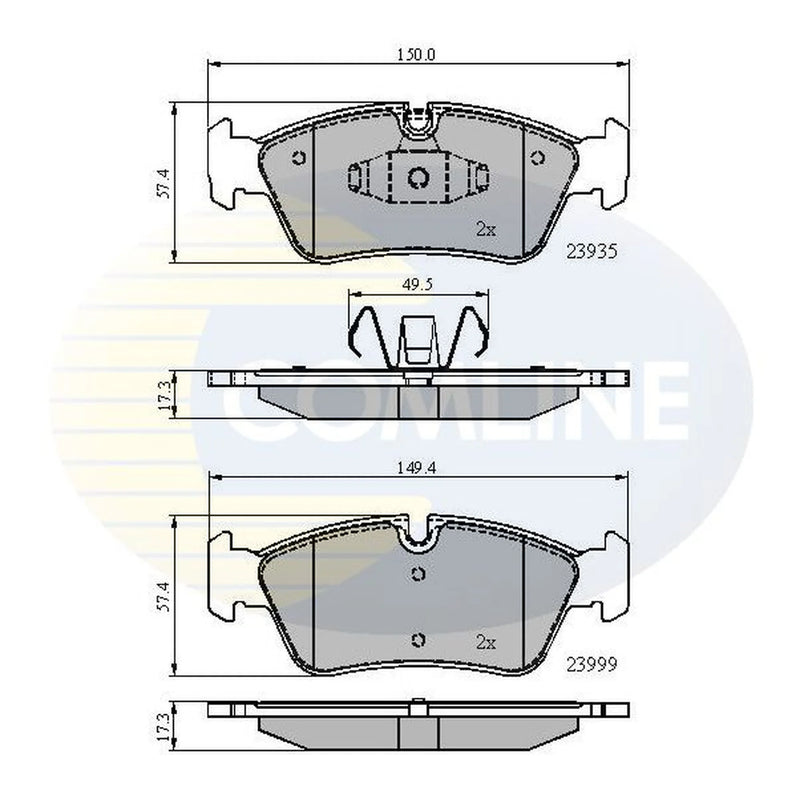 Comline 4 x Front Brake Pad Set CBP01590