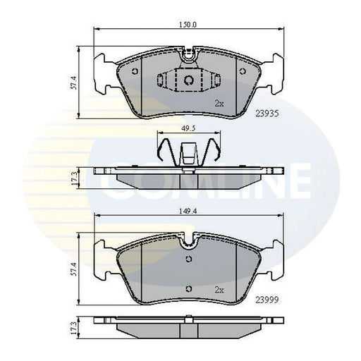 Comline 4 x Front Brake Pad Set CBP01590