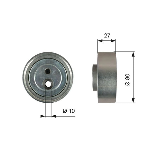 Gates V-Ribbed Belt Deflection/Guide Pulley T36755