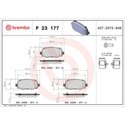 Brembo 4 x Rear Brake Pad Set P23177