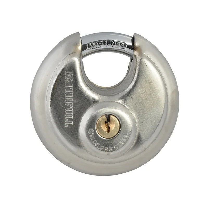 Faithfull Stainless Steel Discus Padlock 70mm - FAIPLSS70DIS