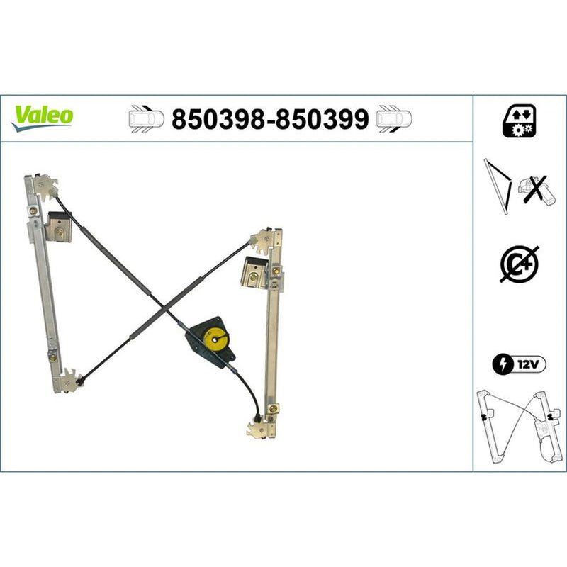 Valeo Electric Window Regulator Lifter Right Front 850399