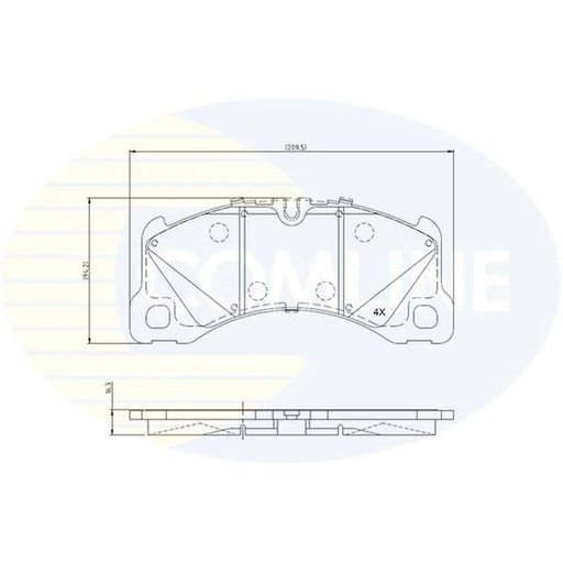 Comline 4 x Front Brake Pad Set CBP03054