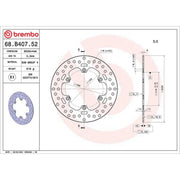 Brembo 2 x Rigid Rear Brake Disc Brake Discs 68B40752