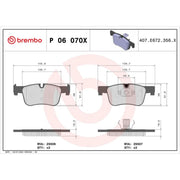 Brembo 4 x Front Brake Pad Set P06070X