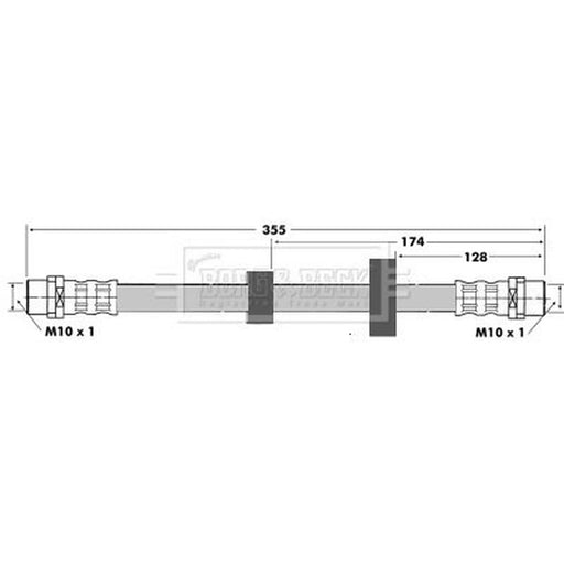 Borg & Beck Brake Hydraulic Hose Line Front Left BBH6425