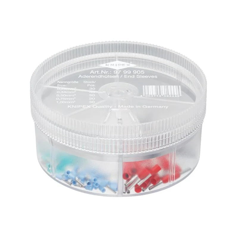 KNIPEX 97 99 905 Insulated Wire Ferrules Assortment Box, 150 Piece - 97 99 905