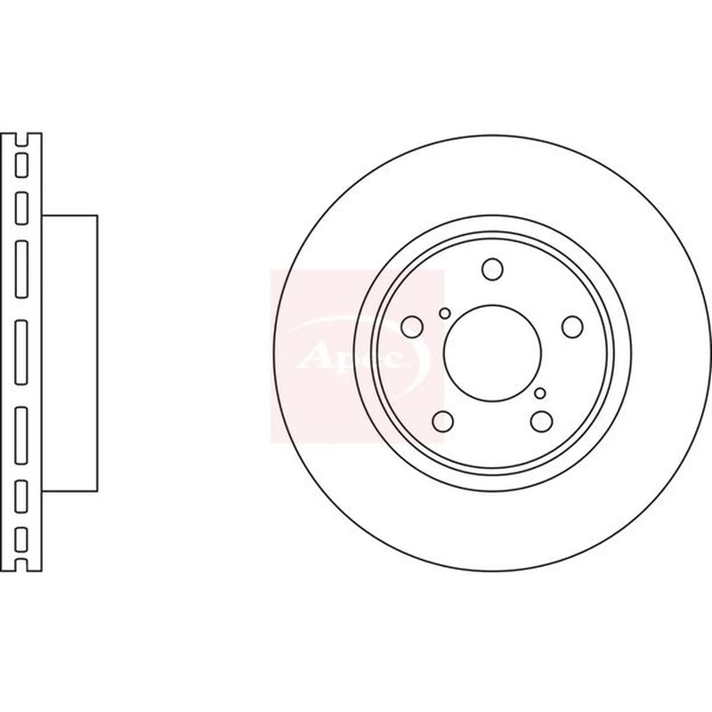 Apec 2 x Vented Front Brake Discs DSK543