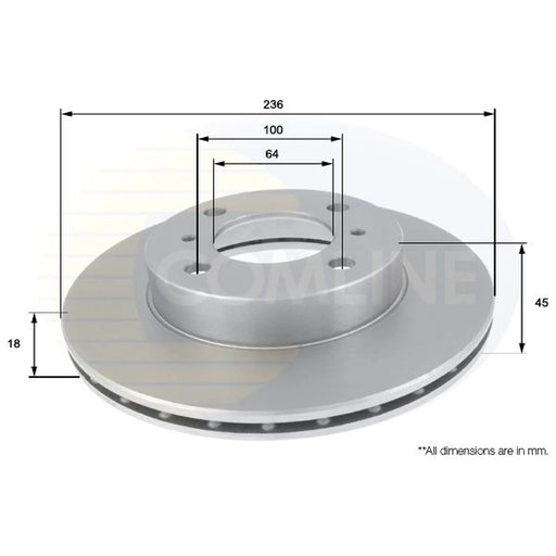 Comline 2 x Front Brake Discs ADC0328V