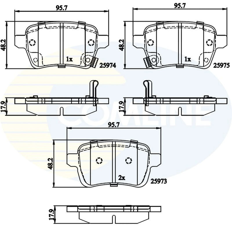 Comline 4 x Rear Brake Pad Set CBP32279