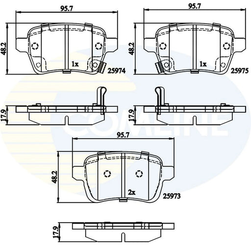 Comline 4 x Rear Brake Pad Set CBP32279