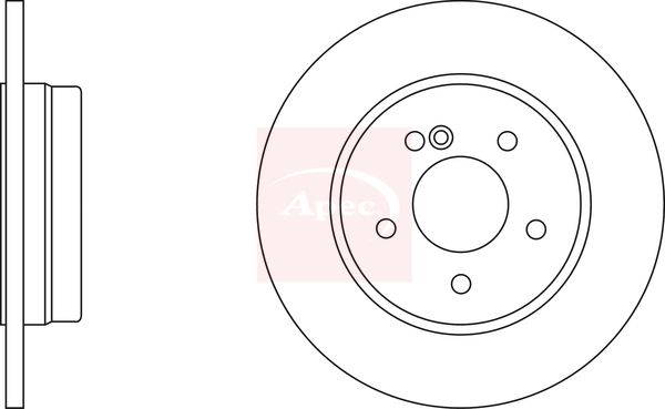 Apec 2 x Brake Disc Set Solid