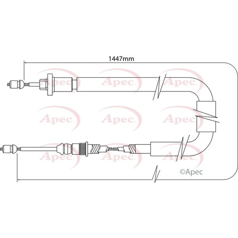 Apec Handbrake Cable Right Rear CAB1545