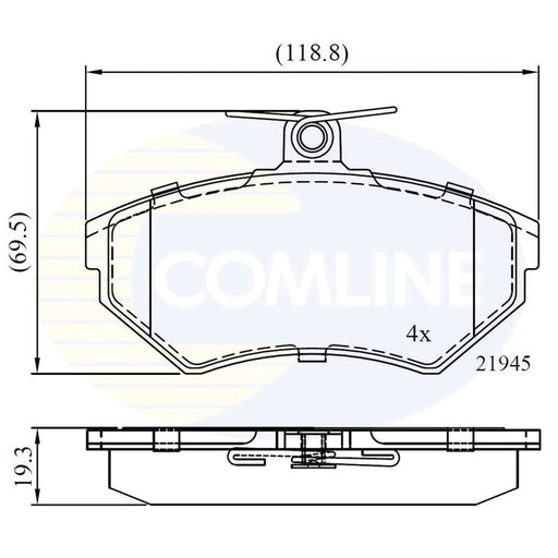 Comline 4 x Front Brake Pad Set CBP0736