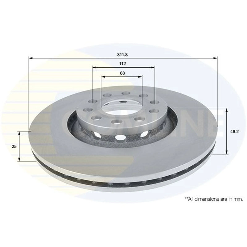 Comline 2 x Front Brake Discs ADC1431V