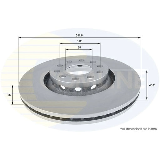 Comline 2 x Front Brake Discs ADC1431V