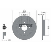 Textar 2 x Solid Rear Brake Discs 92088403
