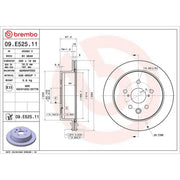 Brembo 2 x Internally Vented Rear Brake Discs 09.E525.11