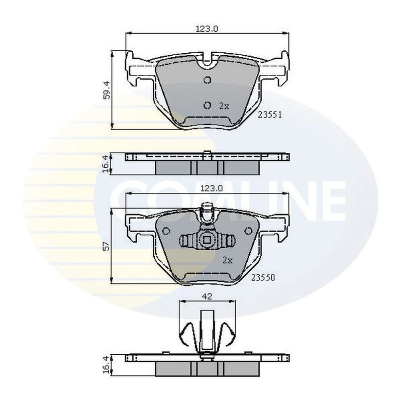 Comline 4 x Rear Brake Pad Set CBP01671