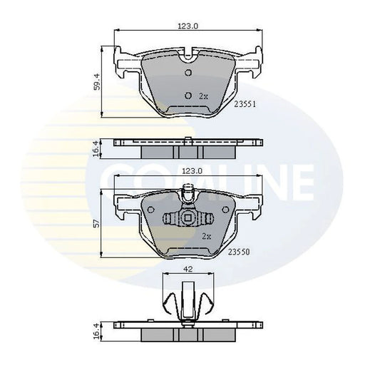 Comline 4 x Rear Brake Pad Set CBP01671