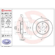 Brembo 2 x Rear Brake Discs 08.A912.11