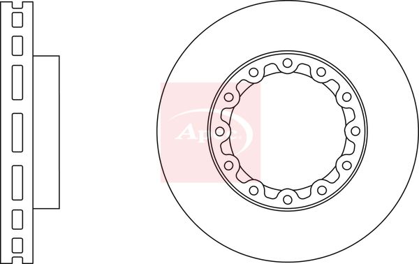Apec 2 x Brake Disc Set Vented