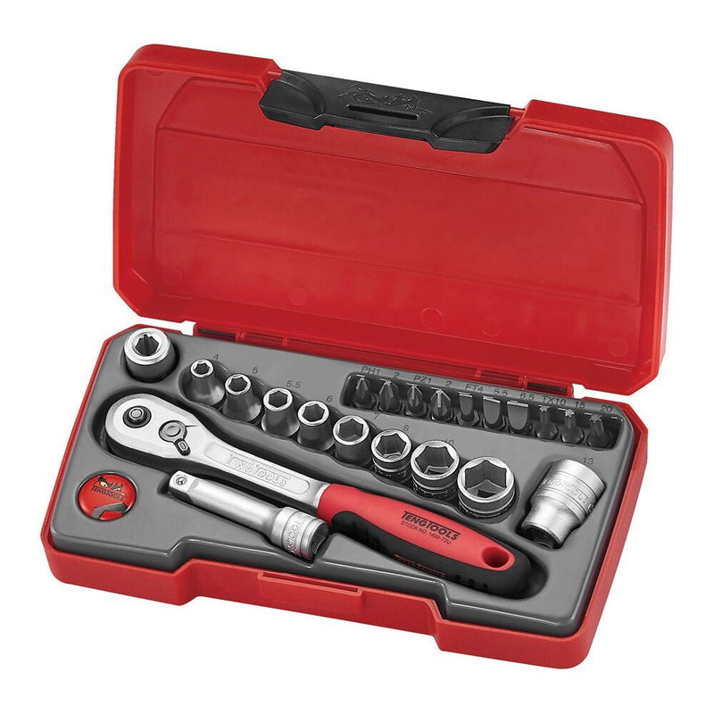 Teng Tools Socket Set 1/4" Drive 22 Pieces