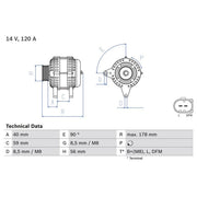 Bosch Car Alternator 12V 0 986 048 530