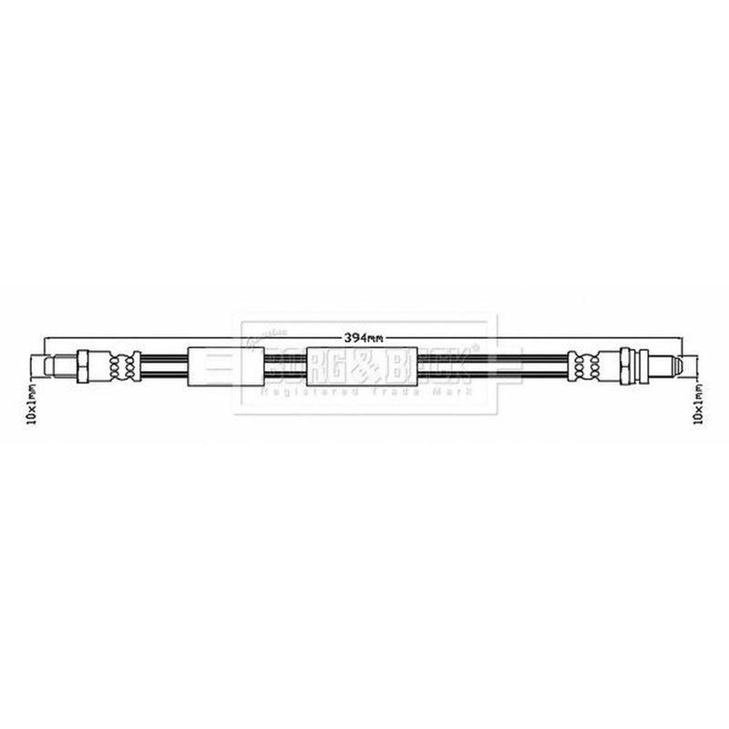 Borg & Beck Brake Hydraulic Hose Line Rear Left BBH8703