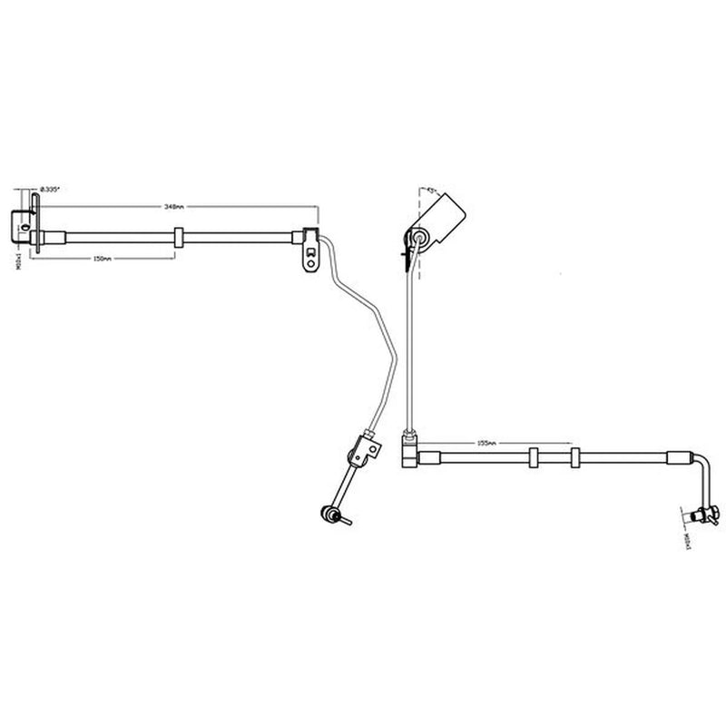 Juratek Brake Hydraulic Hose Line Rear Right JBH1982R