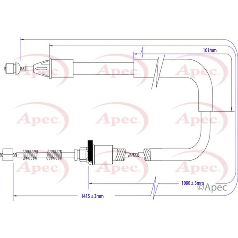 Apec Handbrake Cable Right Rear CAB1364