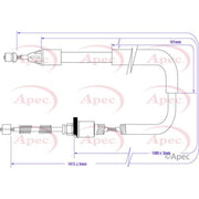 Apec Handbrake Cable Right Rear CAB1364