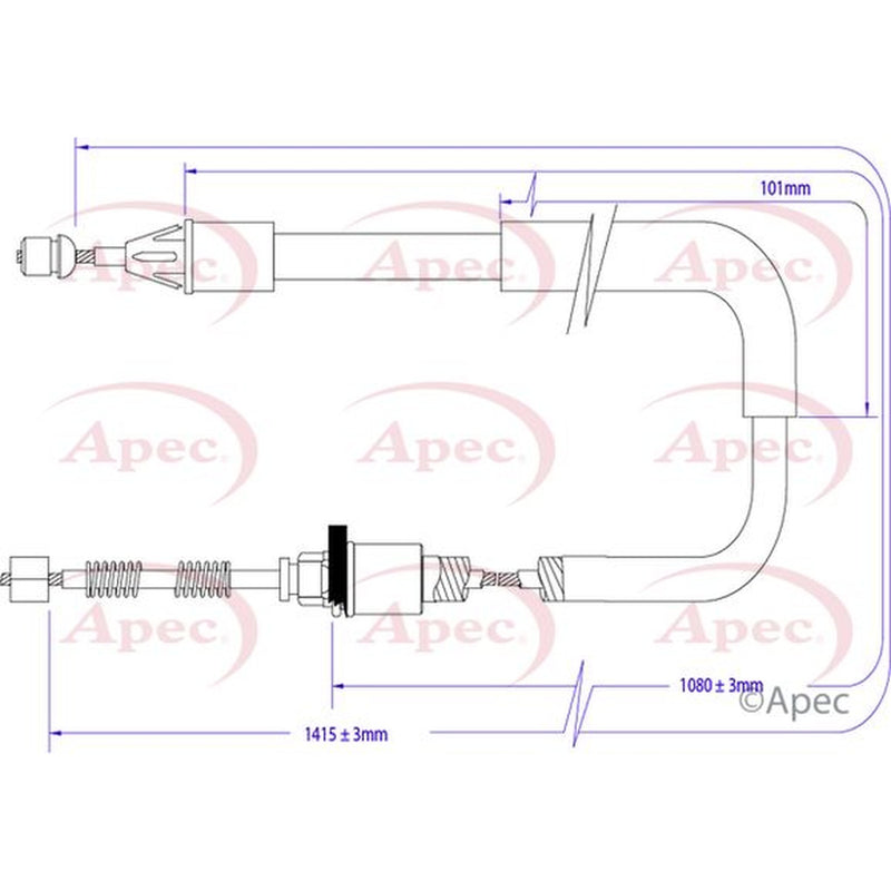 Apec Handbrake Cable Right Rear CAB1364