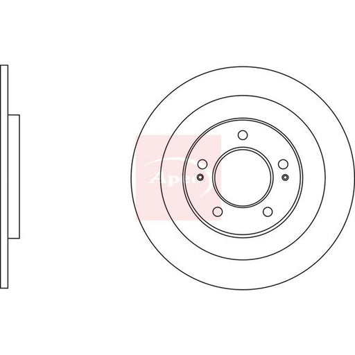 Apec 2 x Solid Rear Brake Discs DSK2923