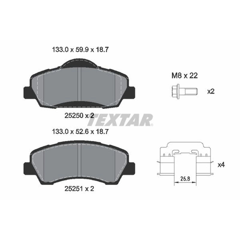 Textar Front Brake Pad Set 2525004