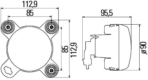 Hella Headlight Headlamp H1 Right