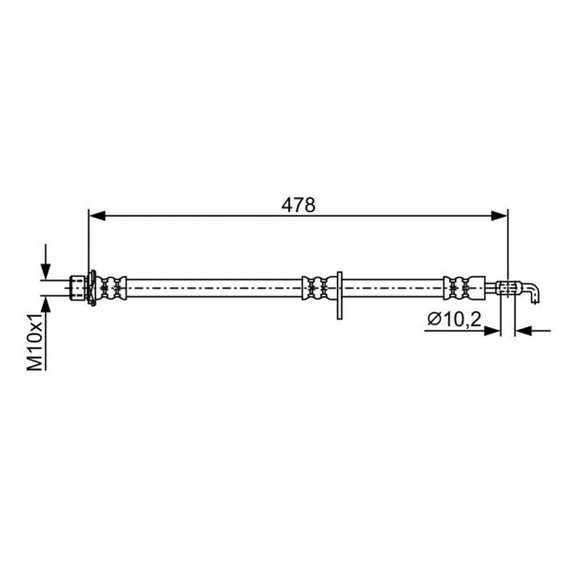 Bosch Brake Hydraulic Hose Line Front Right 1 987 481 926