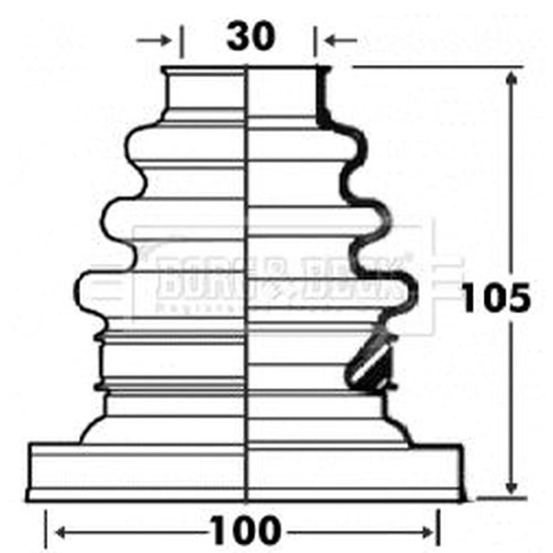 Borg & Beck Drive Shaft Bellow Kit Rear Left BCB2883