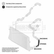 Borg & Beck Intercooler Turbo Charge Air Hose Front BTH1065