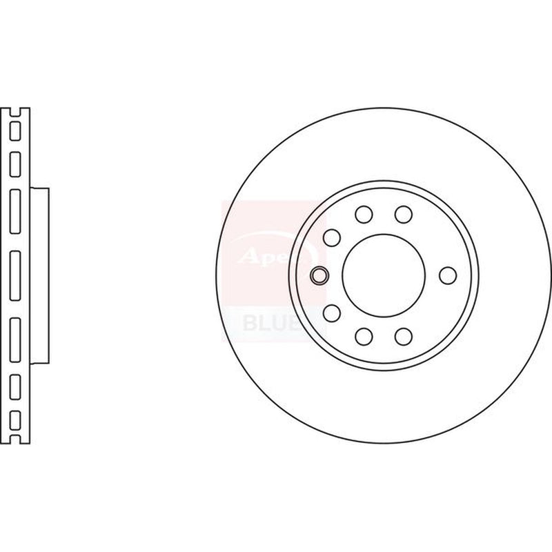 Apec 2 x Vented Front Brake Discs SDK6105