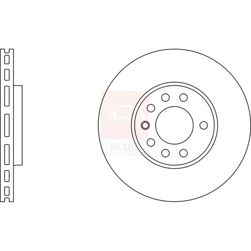 Apec 2 x Vented Front Brake Discs SDK6105