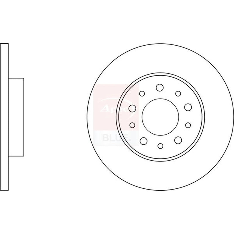 Apec 2 x Solid Rear Brake Discs SDK6796