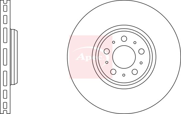 Apec 2 x Brake Disc Set Vented