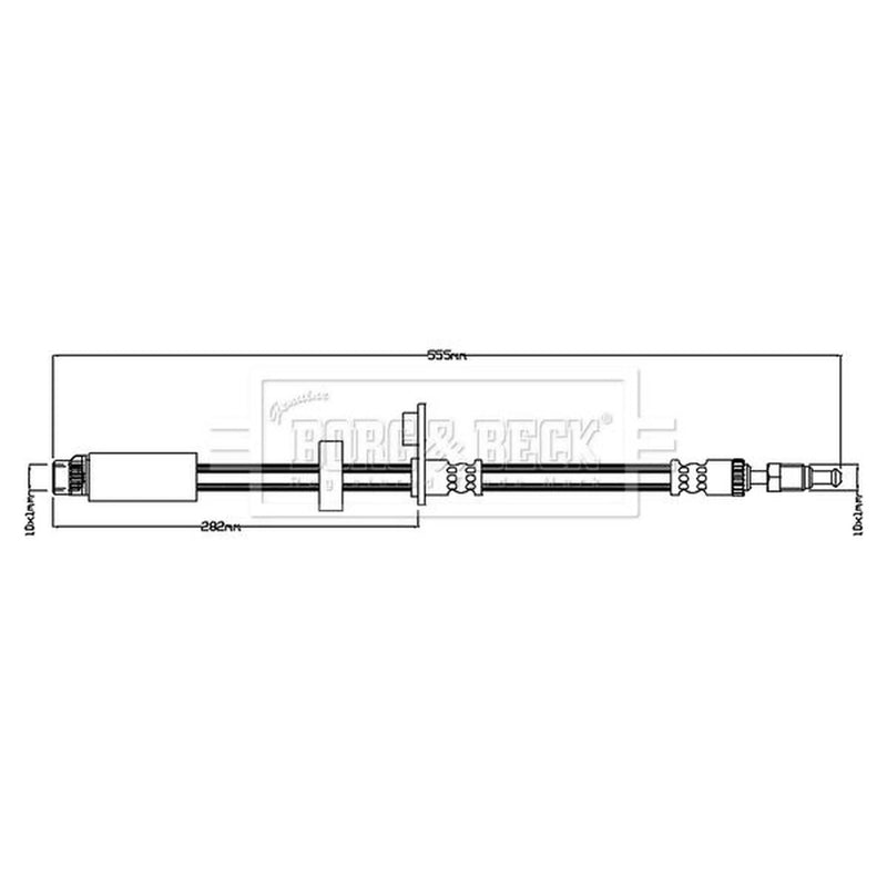 Borg & Beck Brake Hydraulic Hose Line Front Left BBH8822